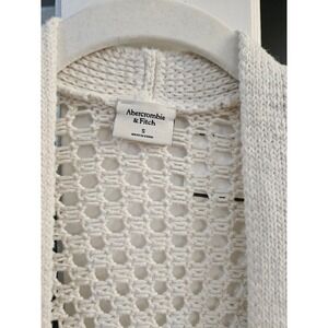 Abercrombie & Fitch Cream Crochet Open Front Cardigan Sweater Womens Small